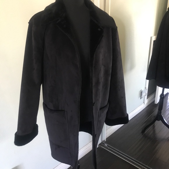 COPY - Black Faux Shearling Size 10 Coat - Picture 2 of 4
